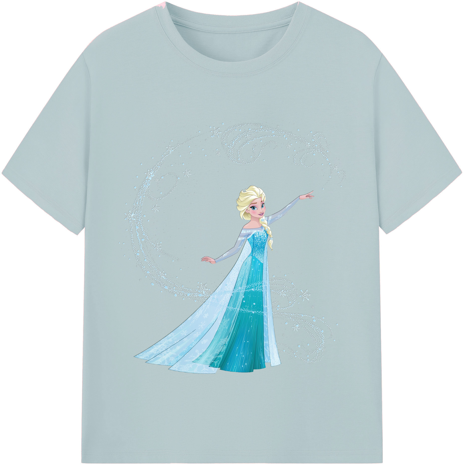 アナと雪の女王 アンナ エルサ Frozen Anna Elsa 綿100％半袖Tシャツ（フロントプリント）